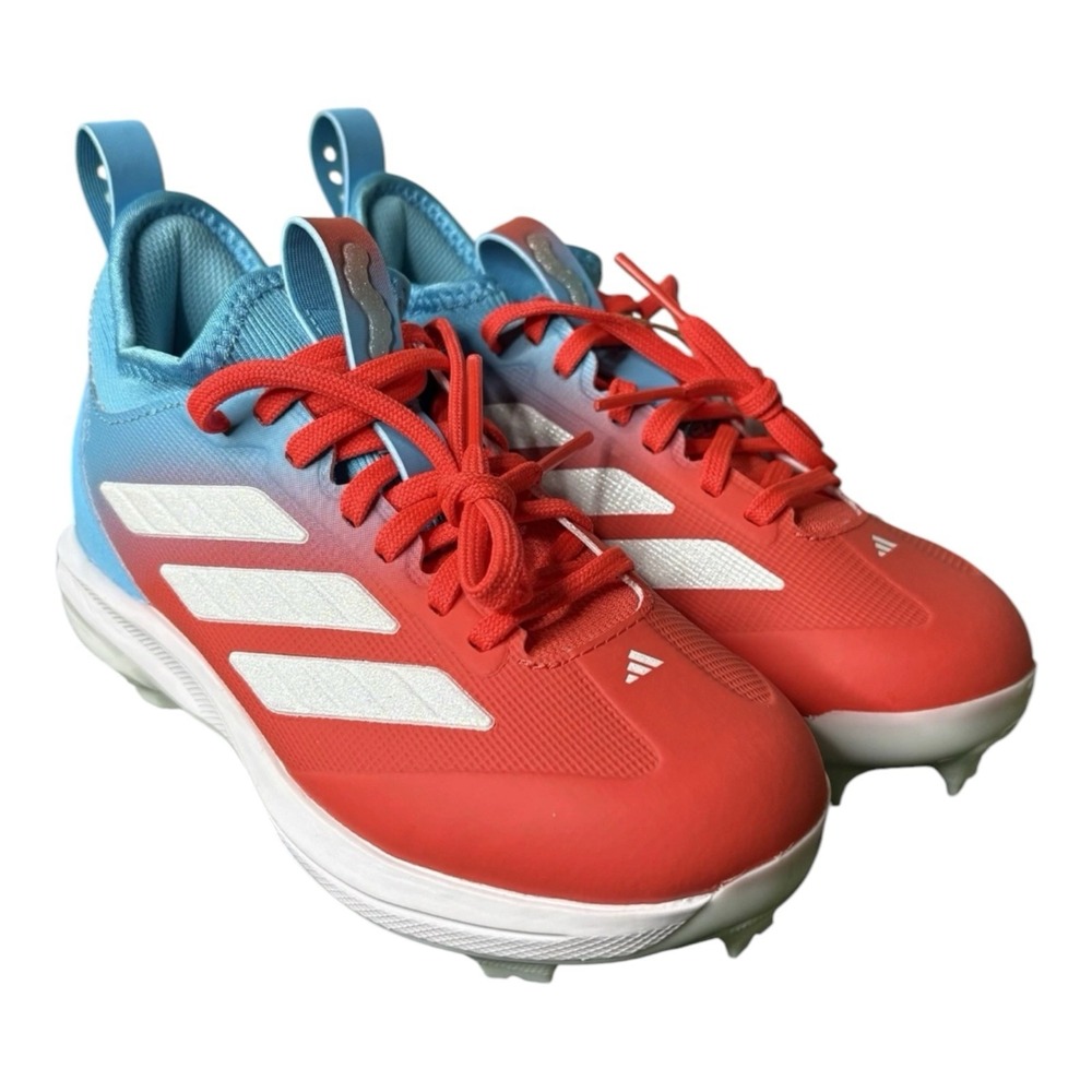 Adizero Impact Candy TPU Cleats Bright Cyan White Bright Red Youth Size 5 JR7830